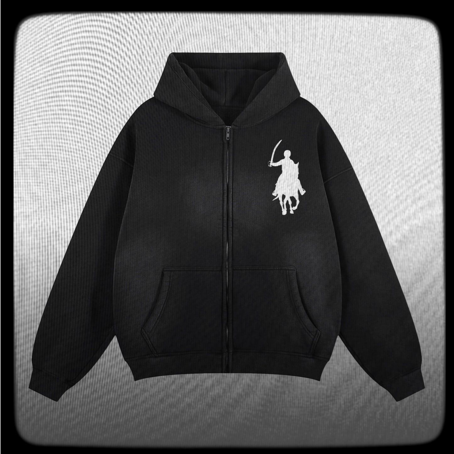 Polo style-Sunfade Two-way Zipper Boxy Hoodie