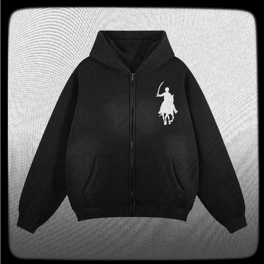 Polo style-Sunfade Two-way Zipper Boxy Hoodie
